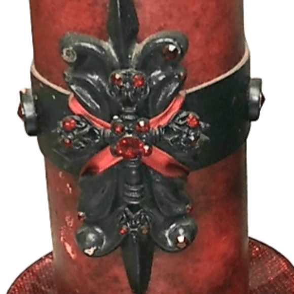 Chrome Angels Candles Crystals Black Cross Accents - Picture 3 of 3